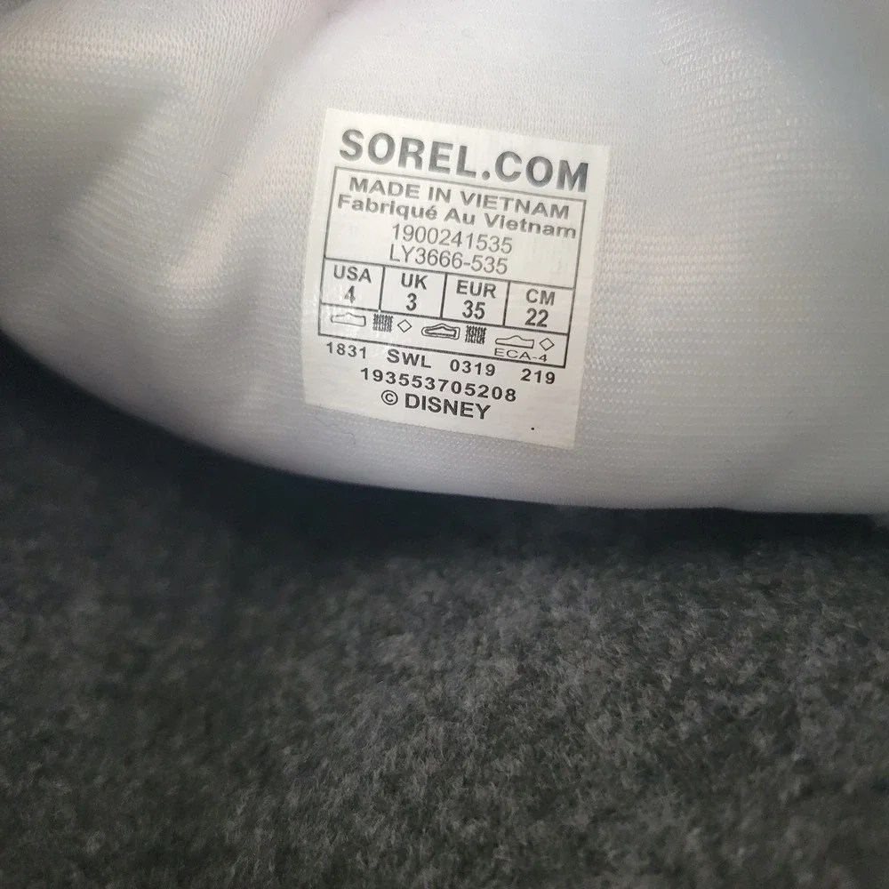 Sorel Snow Boots Kids Size 4 Blue Disney Frozen Elsa Flurry Waterproof Winter